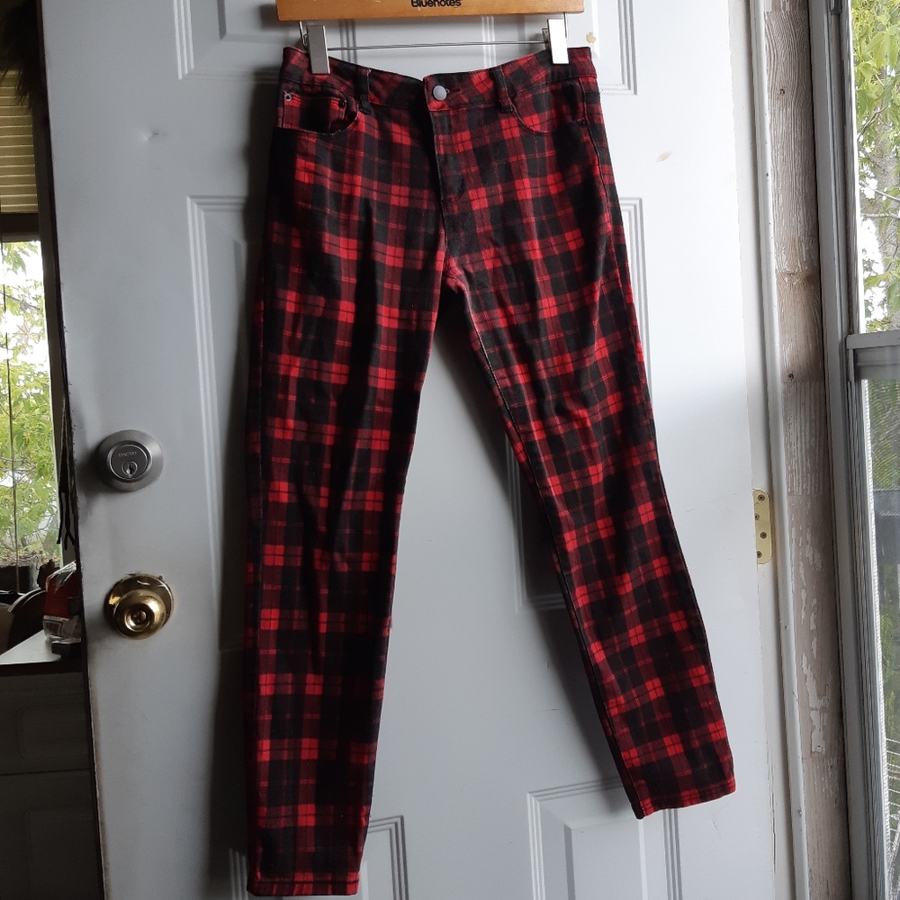 Red Plaid Jeans - Picture 7 of 11